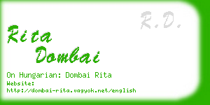 rita dombai business card